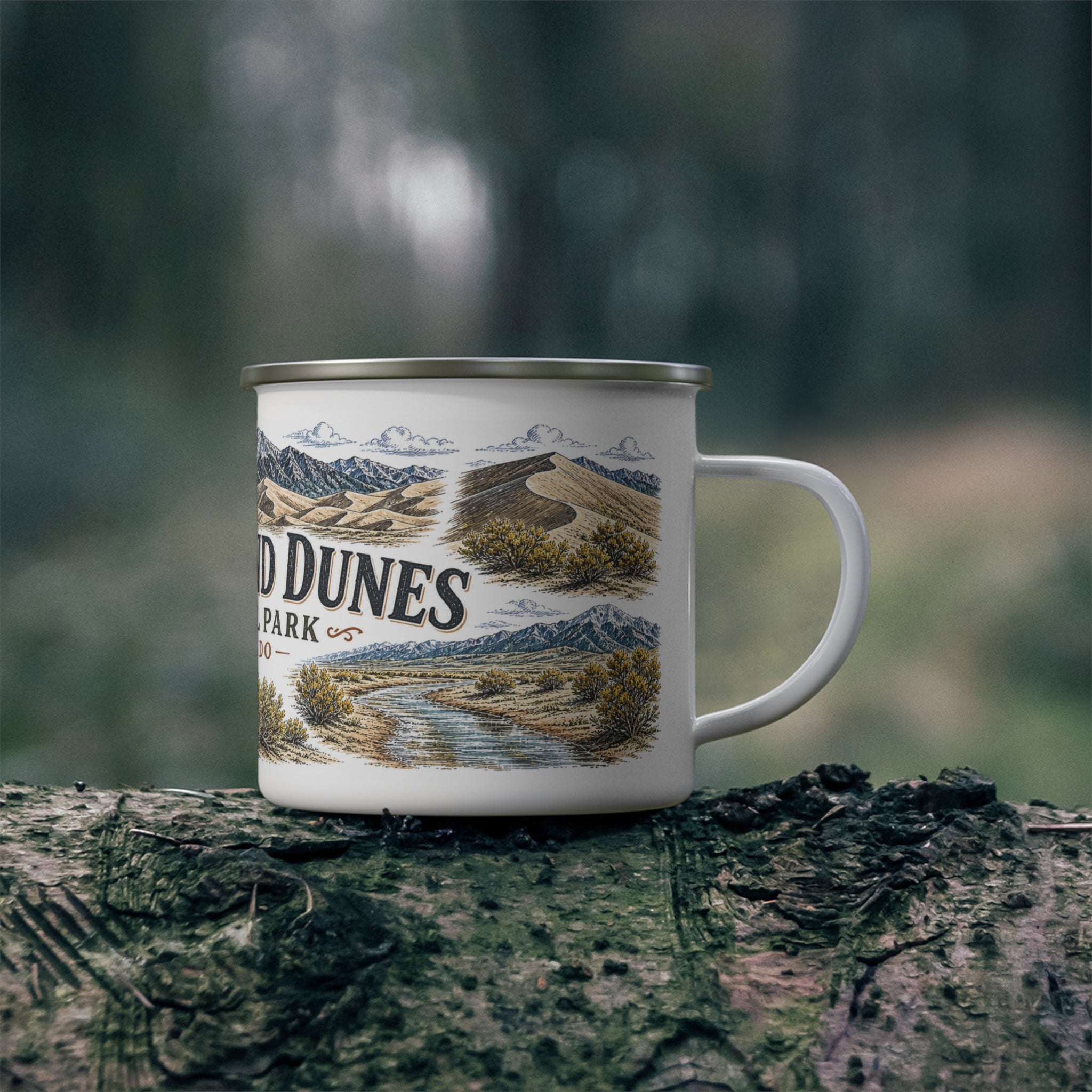 Great Sand Dunes National Park Vintage Enamel Camping Mug | 12oz National Park Hiking Gift