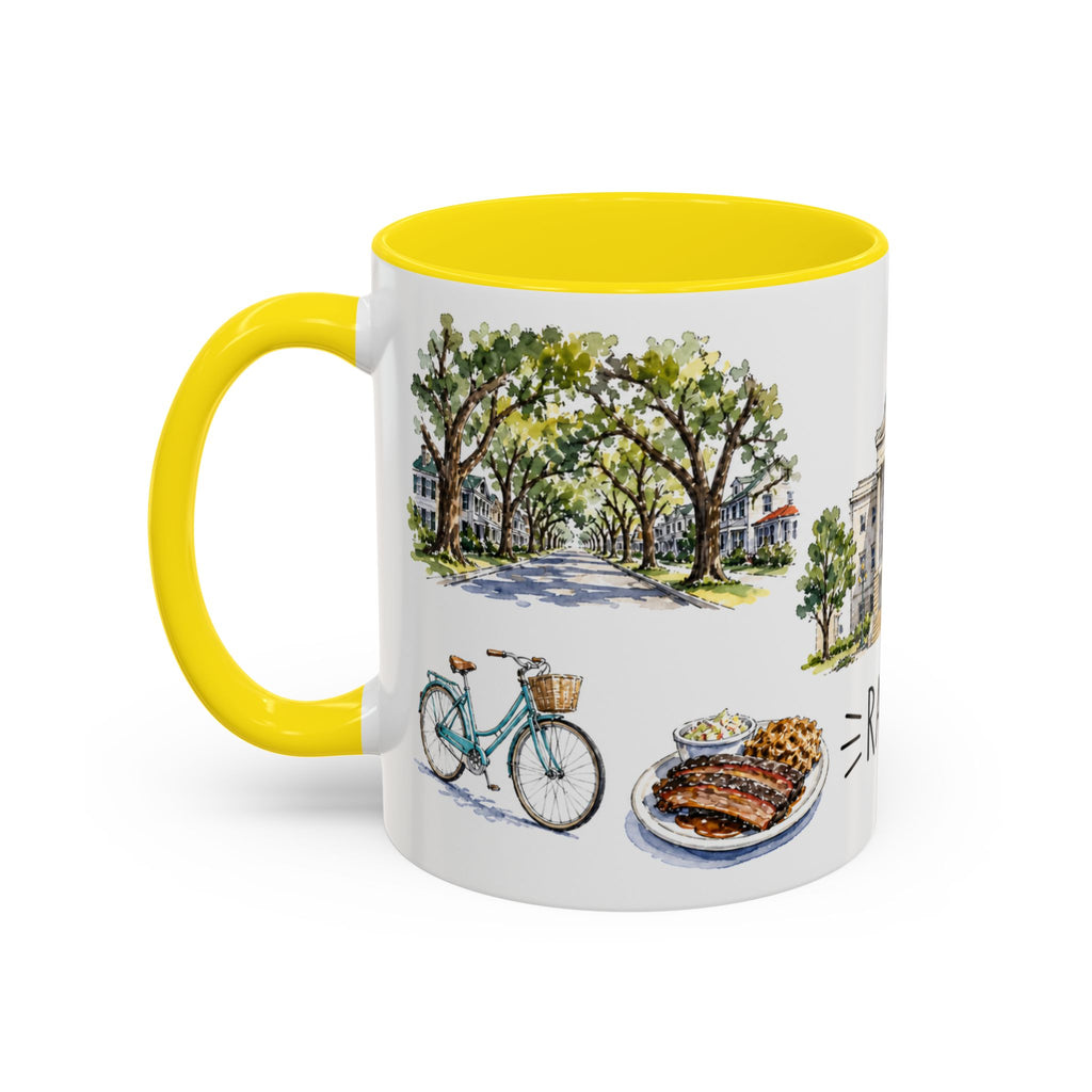 Raleigh Illustrated Travel Mug | City Souvenir Accent Coffee Mug | 11oz 15oz Ceramic Cup