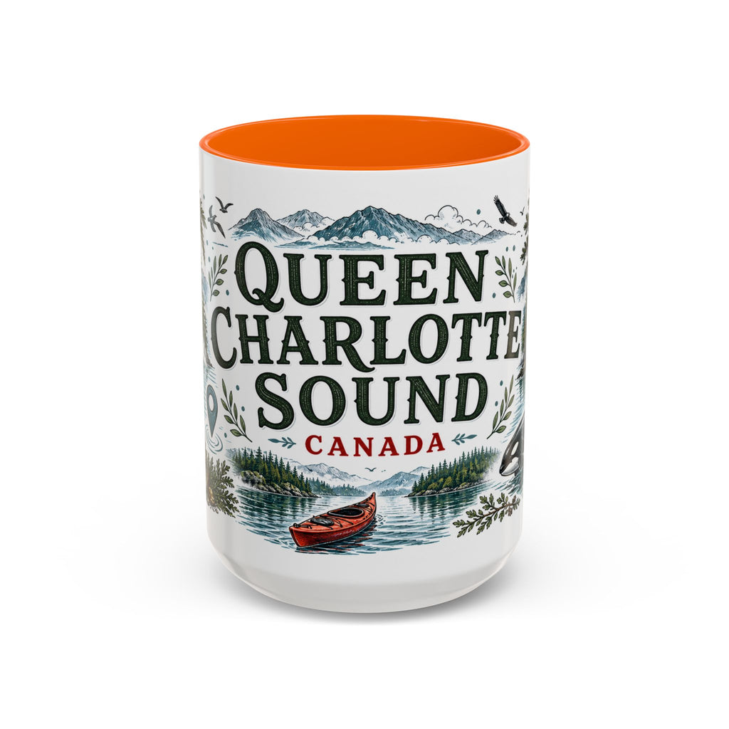 Queen Charlotte Sound Coffee Mug | Travel Destination Souvenir Gift | Accent Color Ceramic 11oz 15oz
