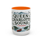 Queen Charlotte Sound Coffee Mug | Travel Destination Souvenir Gift | Accent Color Ceramic 11oz 15oz
