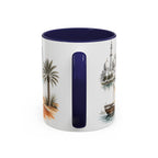 Abu Dhabi Coffee Mug | United Arab Emirates Travel Souvenir | Vintage Illustrated City Gift | 11 oz 15 oz Accent Mug