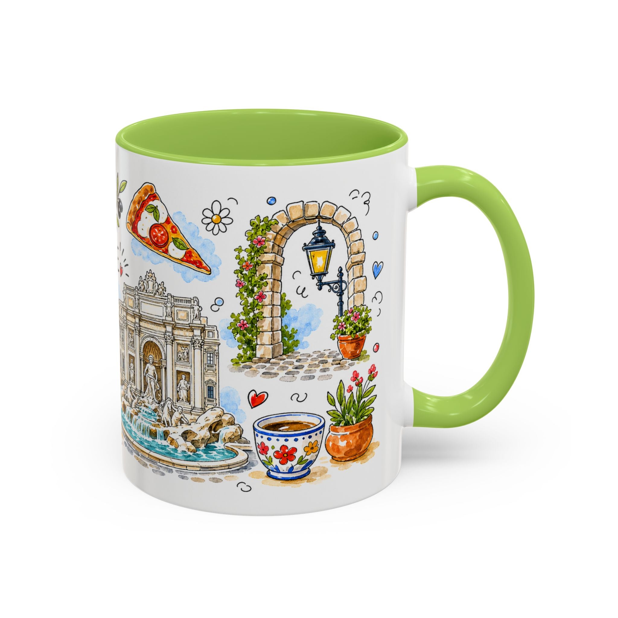 Rome Travel Mug | European City Souvenir Accent Coffee Mug | 11oz 15oz Ceramic Cup