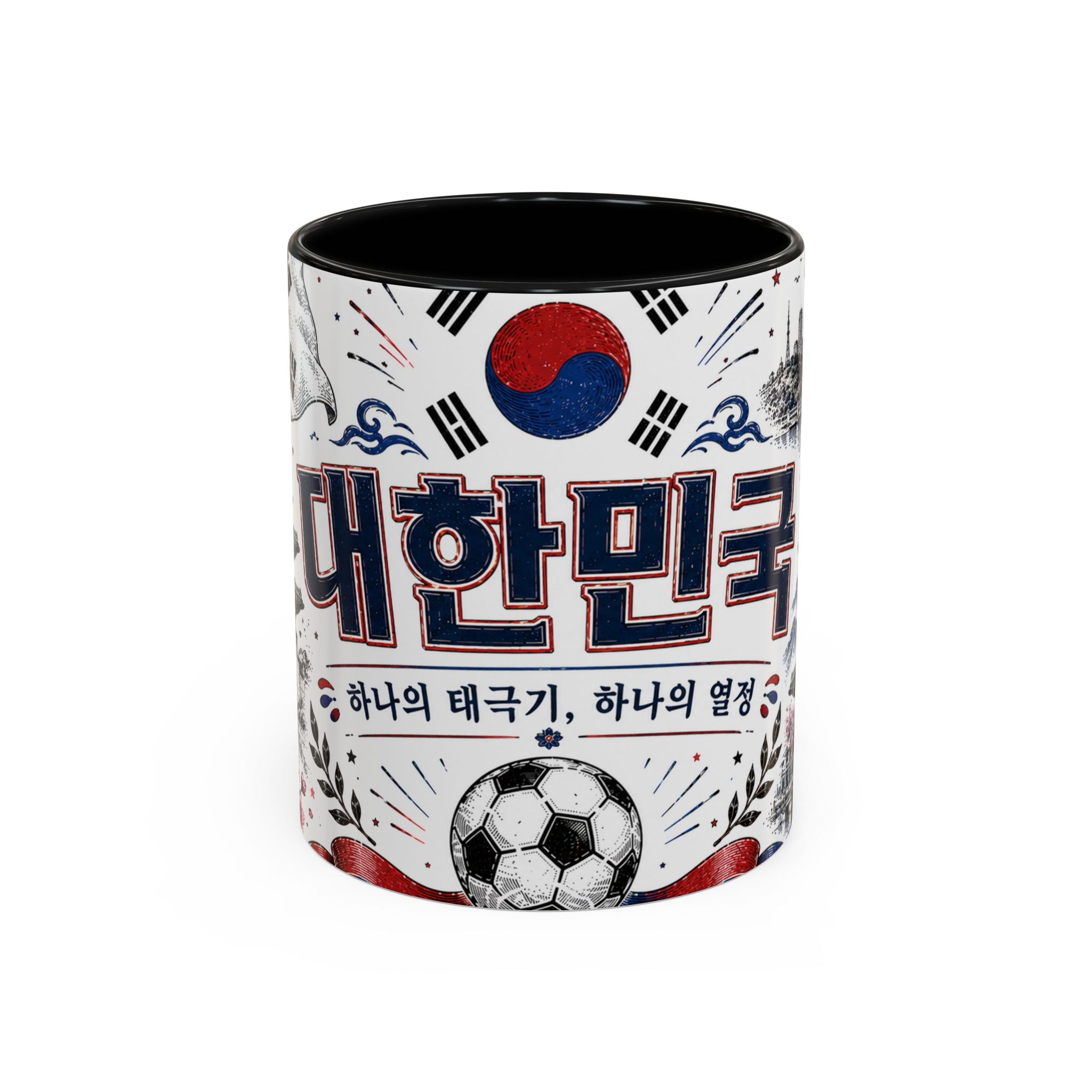 South Korea Soccer Coffee Mug | World Cup Fan Gift | Accent Color Ceramic 11oz 15oz Match Day Cup