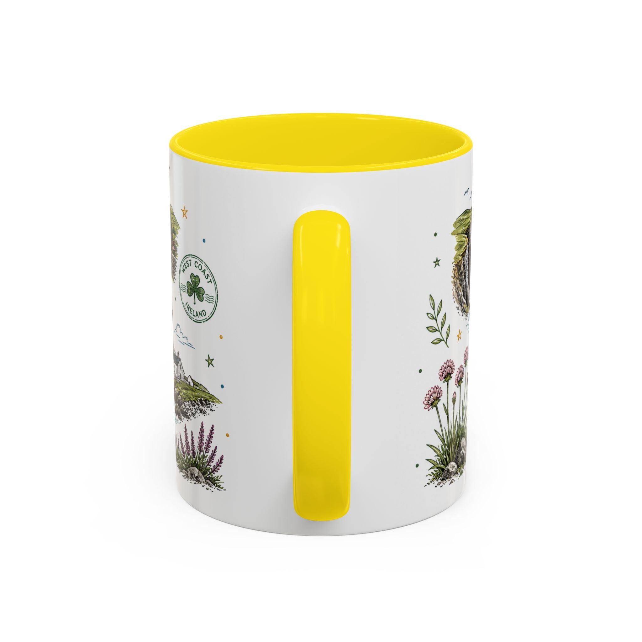 Irish West Coast Coffee Mug | Travel Destination Souvenir Gift | Accent Color Ceramic 11oz 15oz