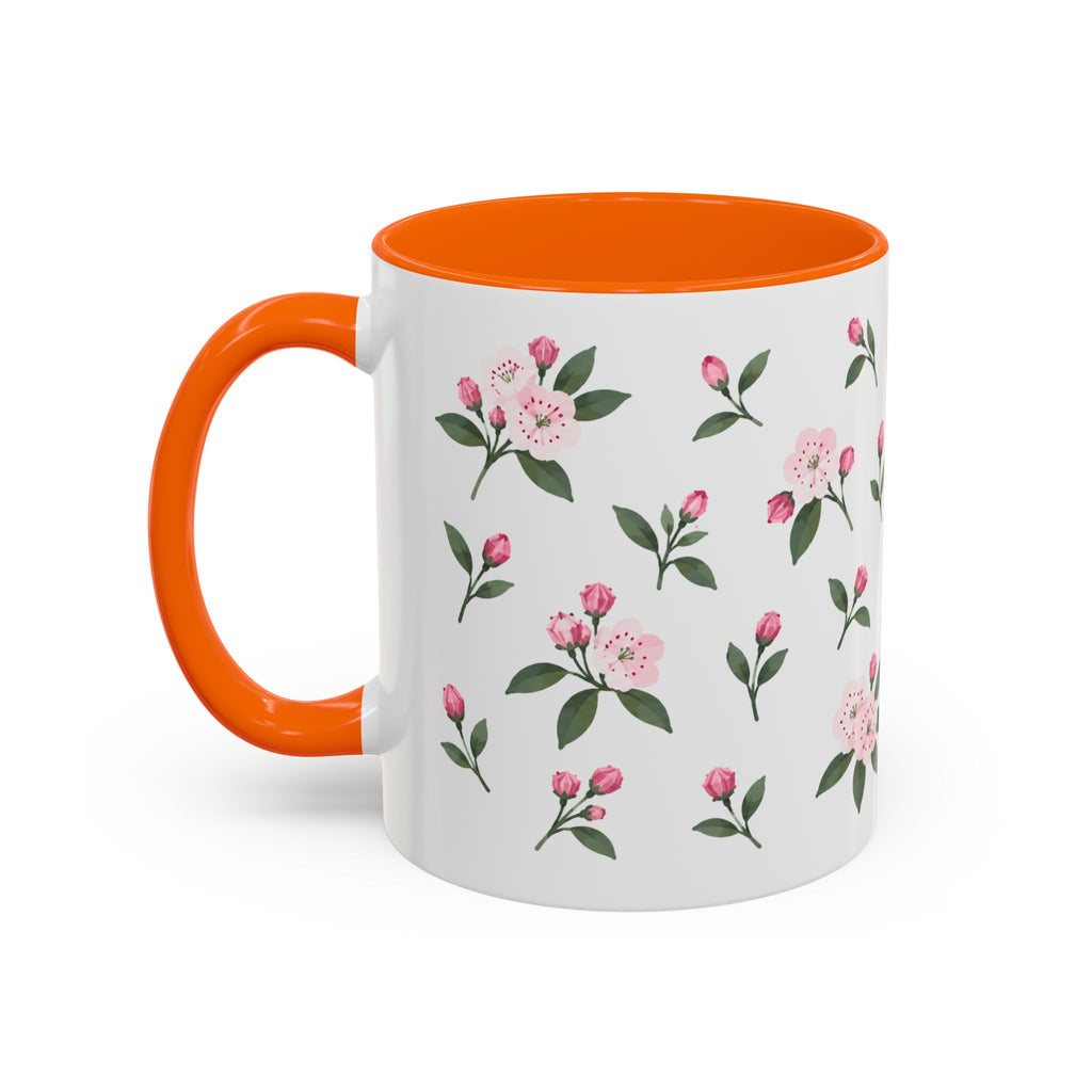 Connecticut Mountain Laurel Mug, State Flower Floral Coffee Cup, 11oz Botanical Gift