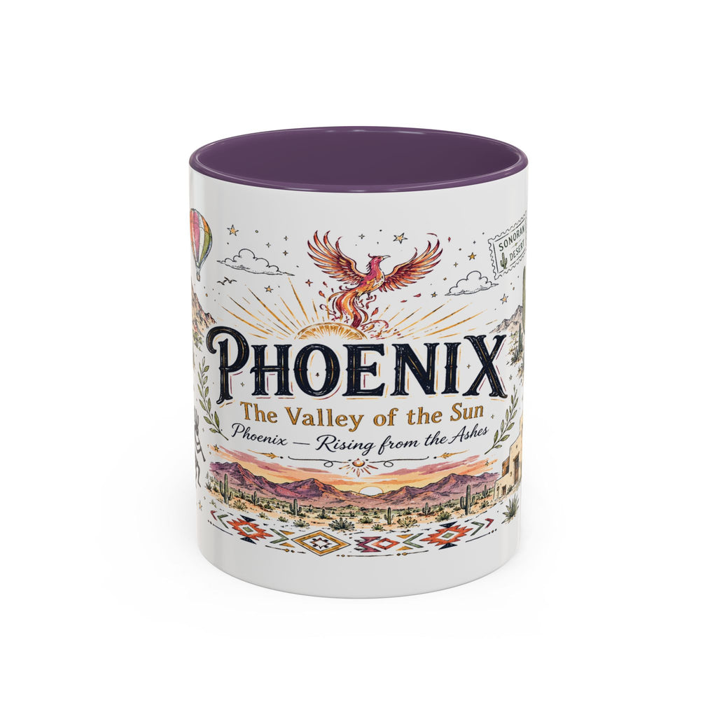 Phoenix Coffee Mug | Arizona Souvenir City Gift | Accent Color Ceramic 11oz 15oz