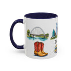 Dallas Illustrated Travel Mug | City Souvenir Accent Coffee Mug | 11oz 15oz Ceramic Cup