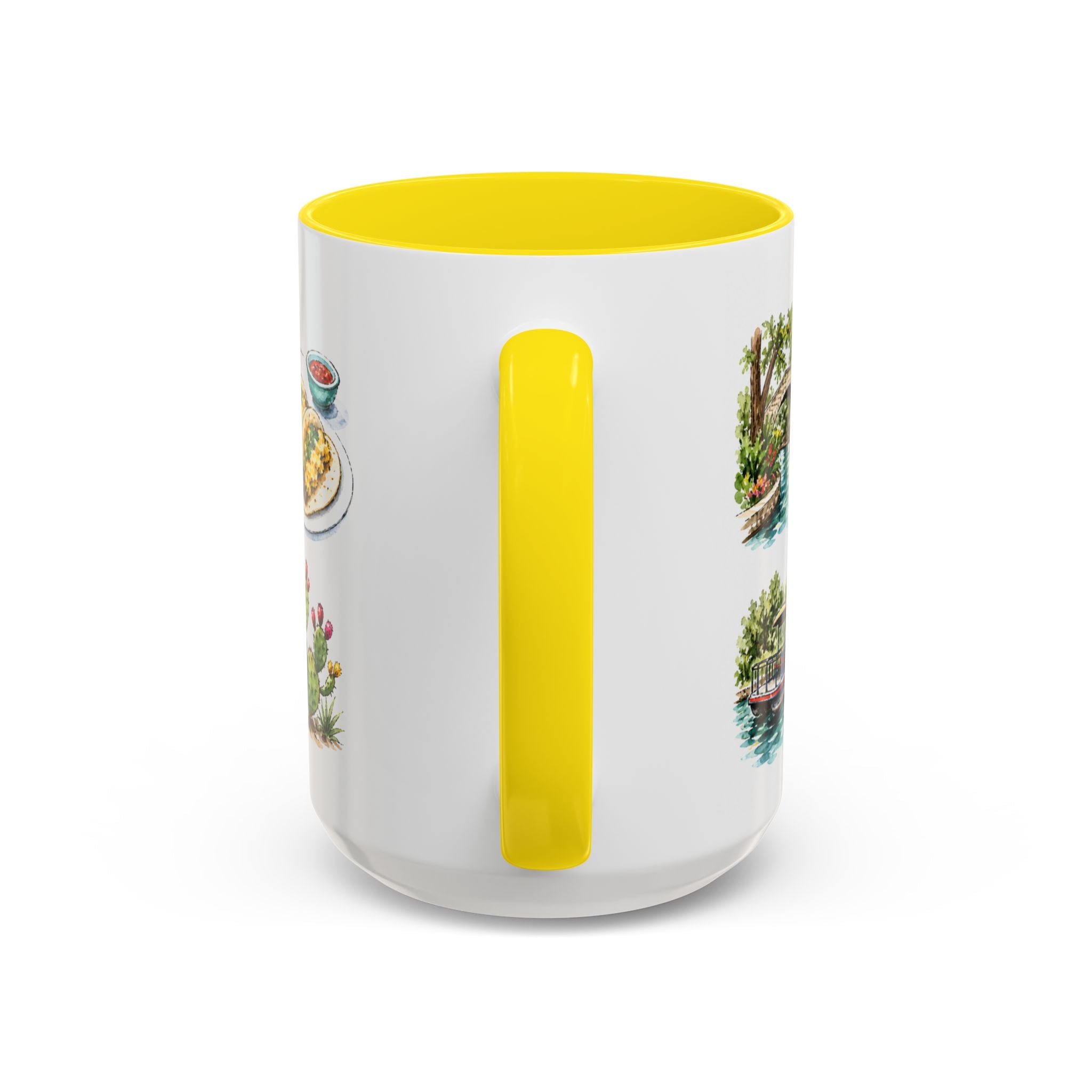 San Antonio Illustrated Travel Mug | City Souvenir Accent Coffee Mug | 11oz 15oz Ceramic Cup