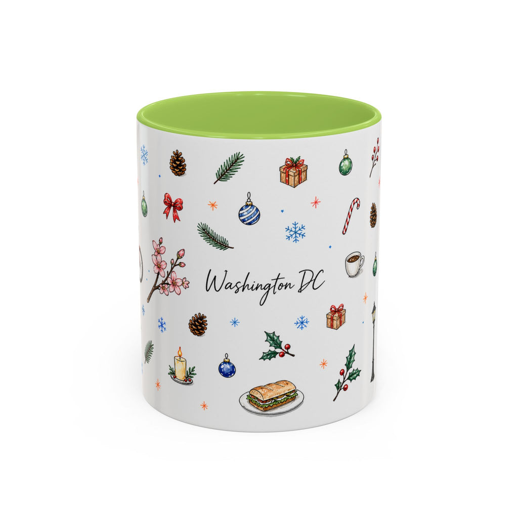 Washington DC Christmas Mug | Watercolor City Souvenir | Ceramic Coffee Cup 11oz 15oz