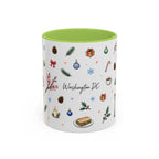 Washington DC Christmas Mug | Watercolor City Souvenir | Ceramic Coffee Cup 11oz 15oz