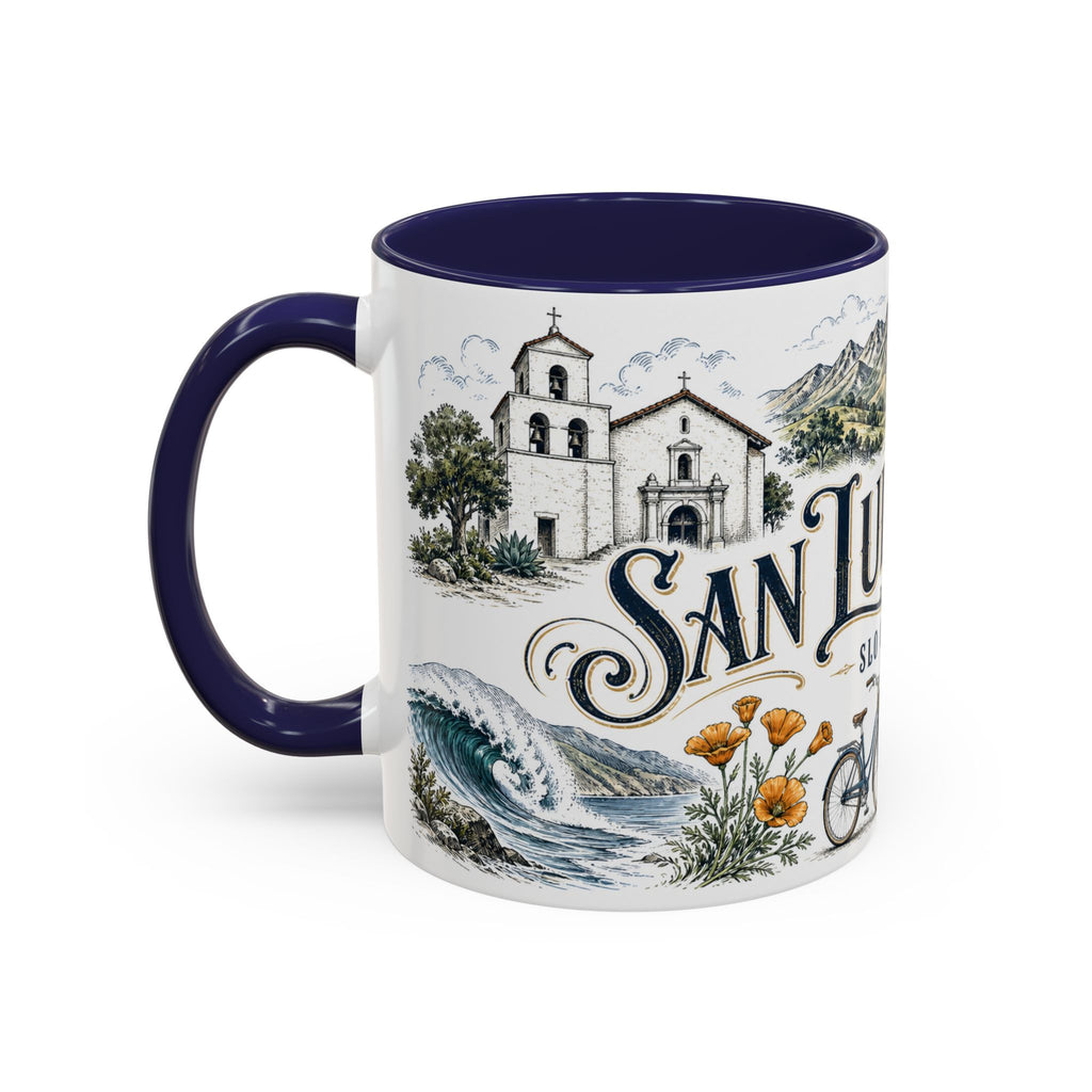 San Luis Obispo Coffee Mug | United States Travel Souvenir | Vintage Illustrated City Gift | 11 oz 15 oz Accent Mug