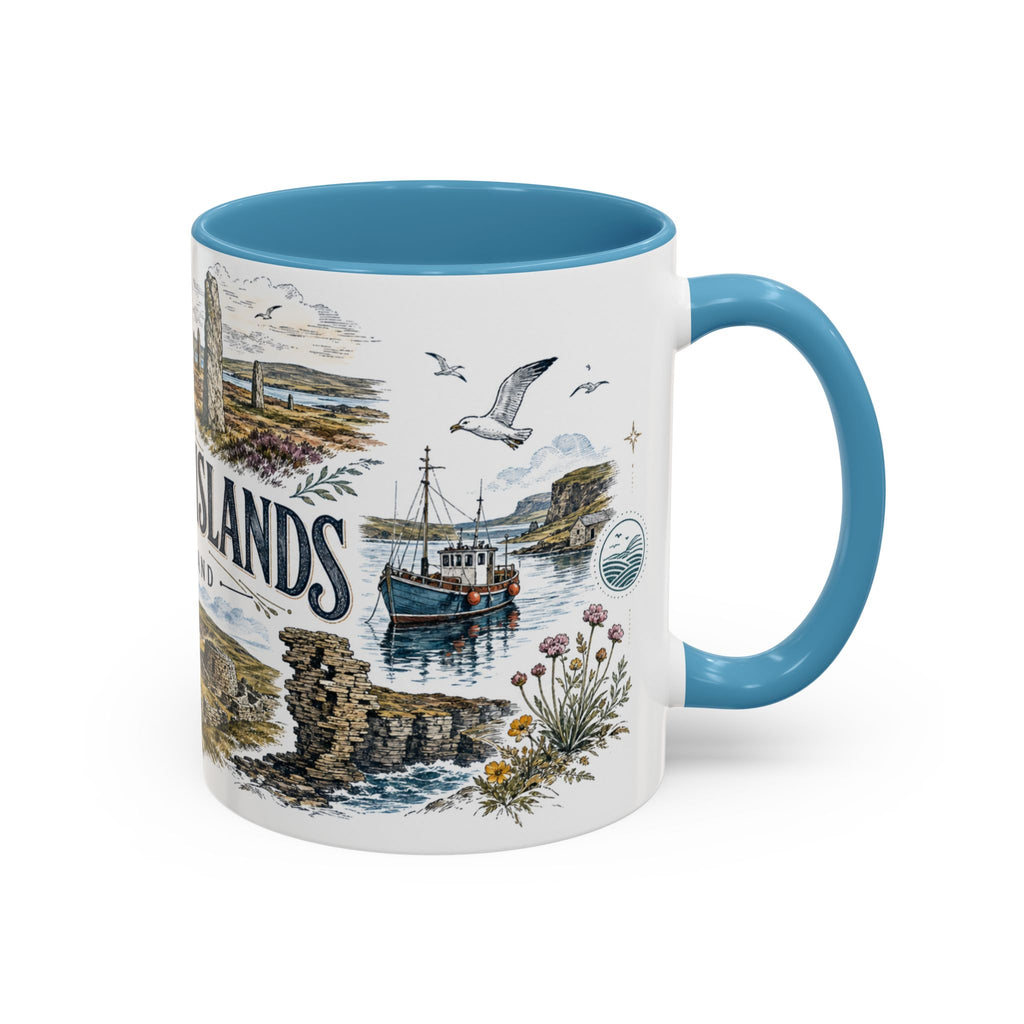 Orkney Islands Mug, Scotland Travel Souvenir, Bucket List Gift, Accent Ceramic Coffee Mug 11oz 15oz
