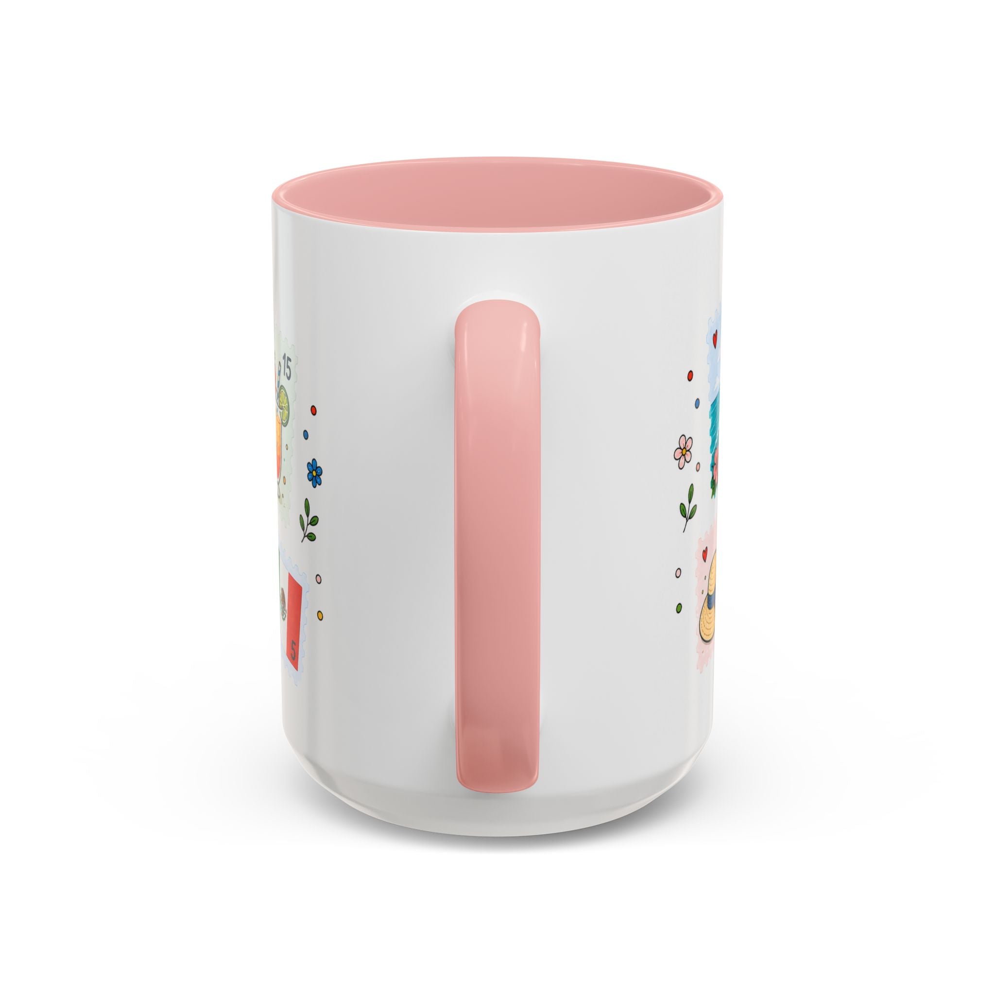 Cancun Coffee Mug | Postage Stamp Collage Mug | Travel Souvenir Accent Cup 11oz 15oz