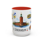 Stockholm Illustrated Travel Mug | City Souvenir Accent Coffee Mug | 11oz 15oz Ceramic Cup