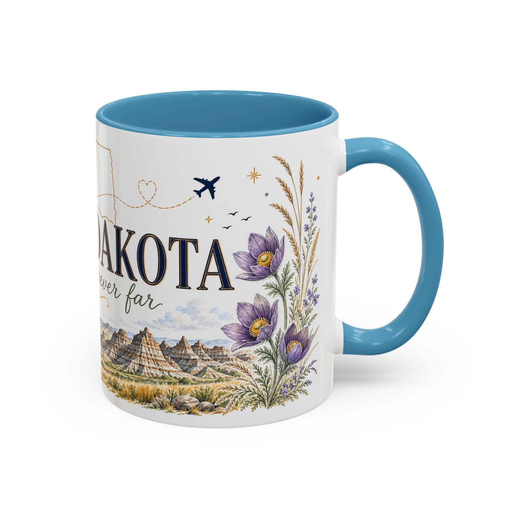 South Dakota State Map Mug | Botanical Accents, Homesick Gift (11oz or 15oz)