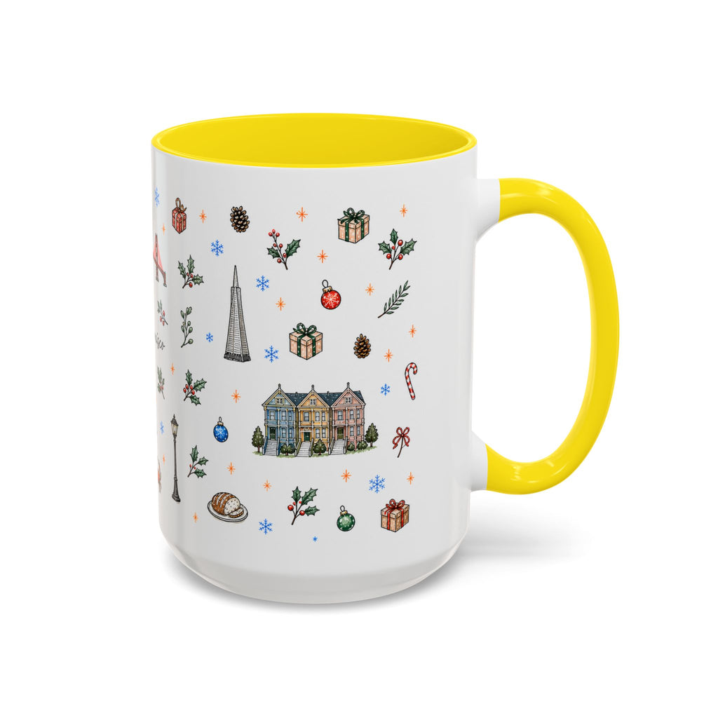 San Francisco Christmas Mug | Watercolor City Souvenir | Ceramic Coffee Cup