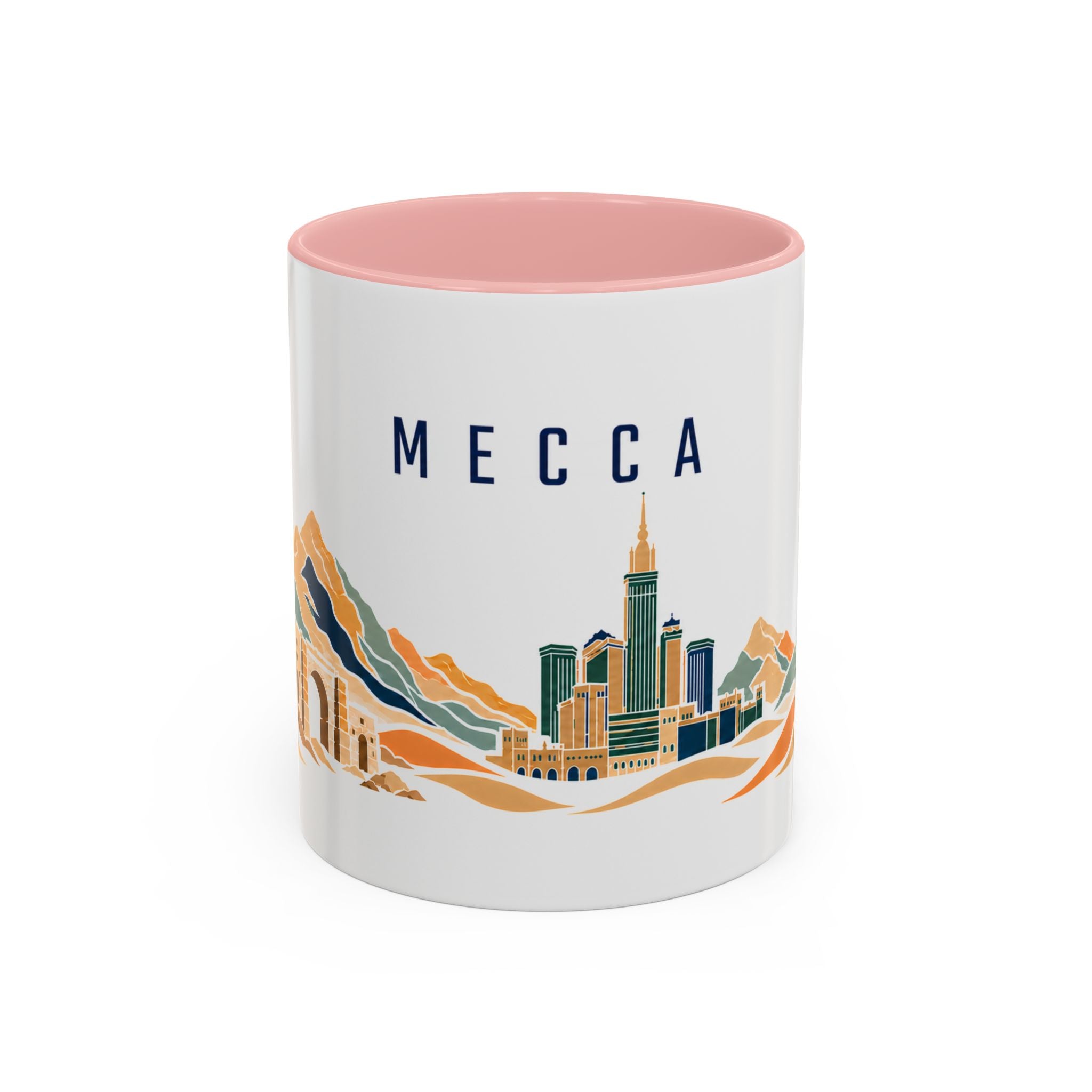 Mecca Coffee Mug | Saudi Arabia Travel Souvenir | Porcelain Decal City Gift | 11oz 15oz Accent Mug