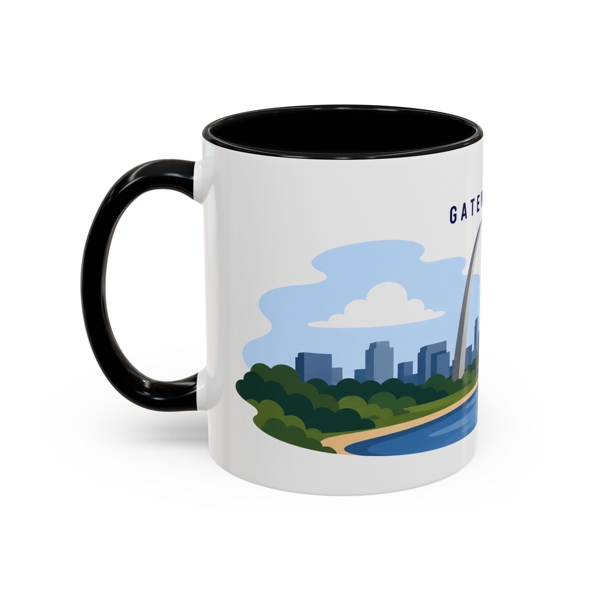 Gateway Arch National Park Coffee Mug | Solid Color Block Park Souvenir | 11oz 15oz Accent Mug