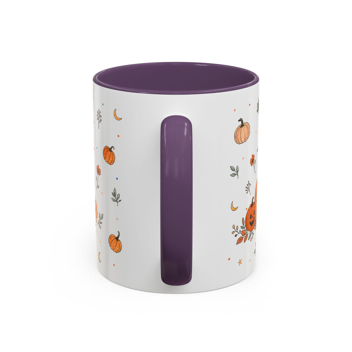 Friendly Ghost Halloween Mug | Pumpkin Flower Watercolor Gift | Accent Cup 11oz 15oz