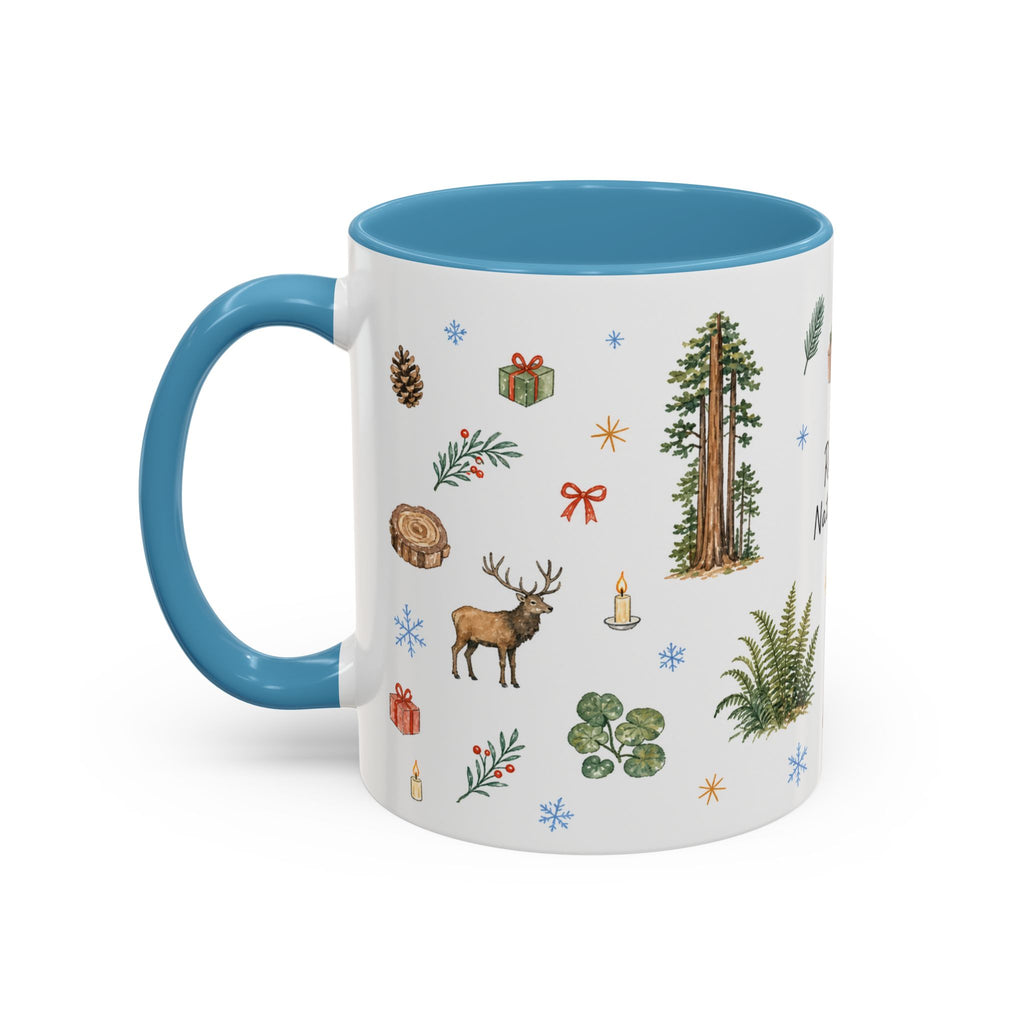 Redwood National Park Christmas Mug | Watercolor Travel Souvenir | Holiday Gift | Accent Ceramic Coffee Cup 11oz 15oz