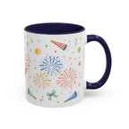New Year Confetti Mug | Party Popper Watercolor Celebration Gift | Accent Cup 11oz 15oz