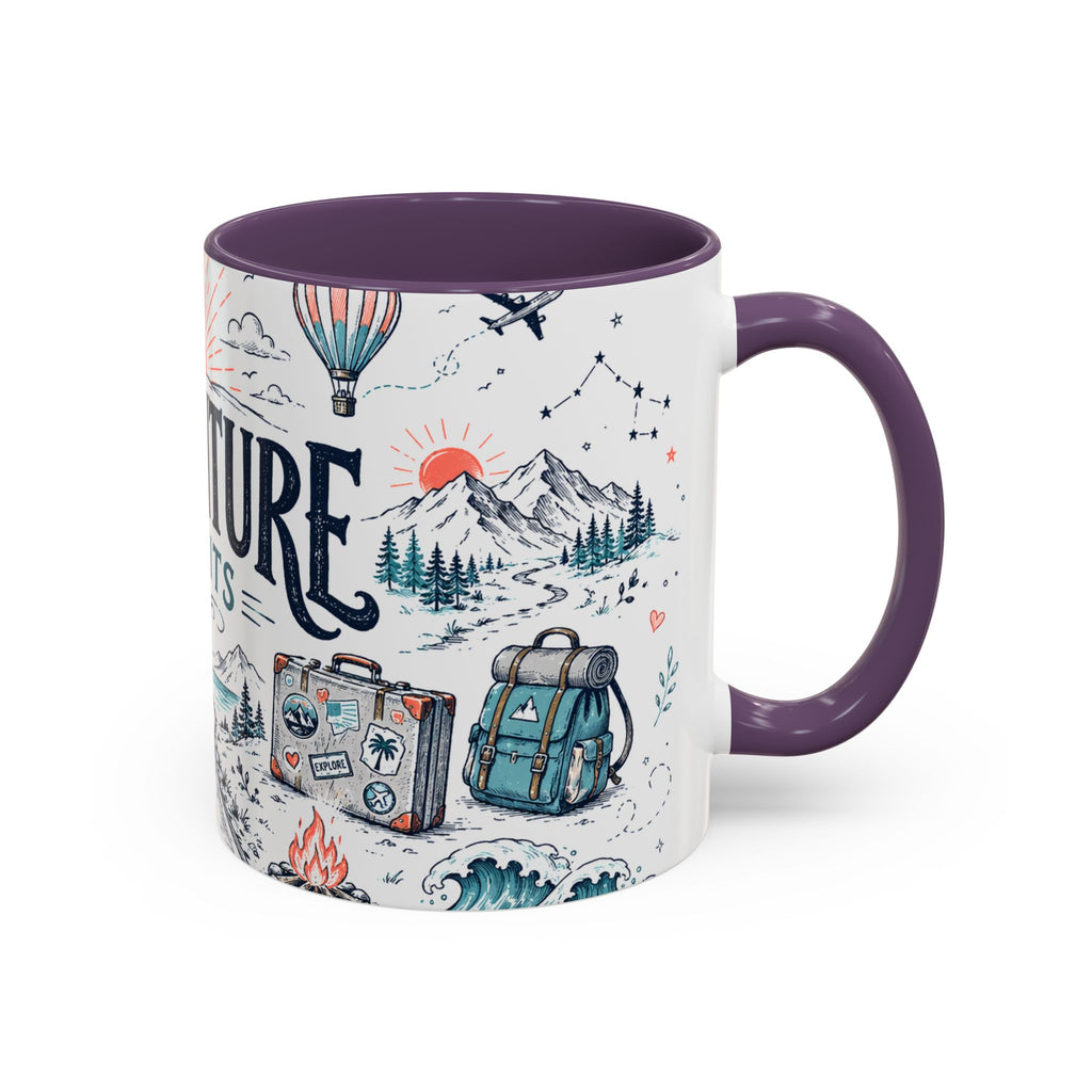Adventure Awaits Coffee Mug | Class of 2026 Graduation Gift | Accent Color Ceramic 11oz 15oz