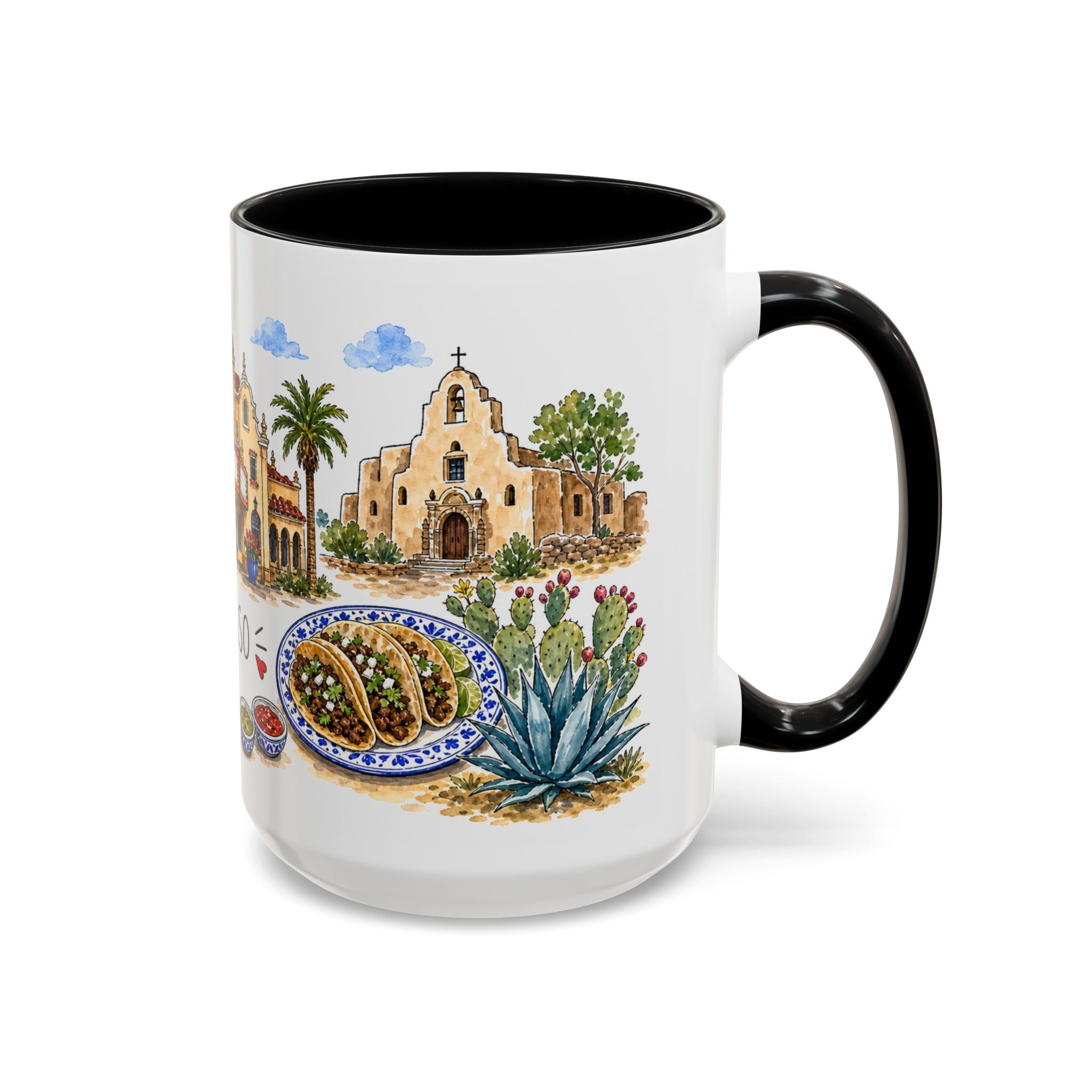 El Paso Illustrated Travel Mug | City Souvenir Accent Coffee Mug | 11oz 15oz Ceramic Cup