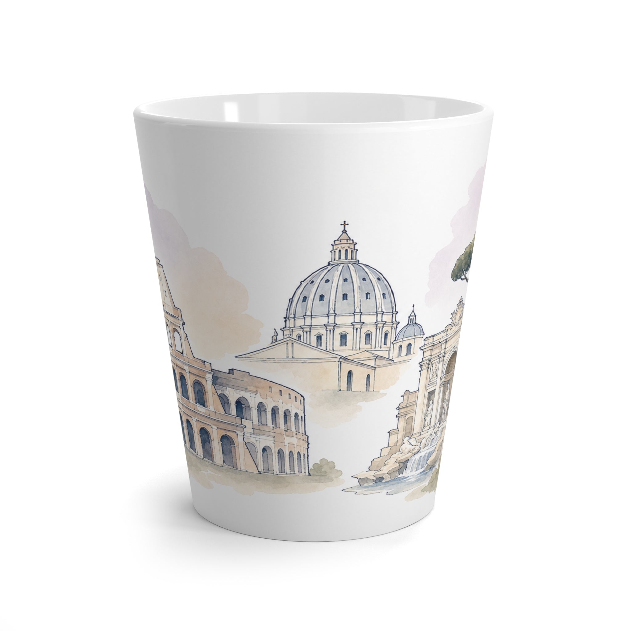 Rome Latte Mug | Watercolor City Travel Mug | 12 oz Ceramic Souvenir Gift