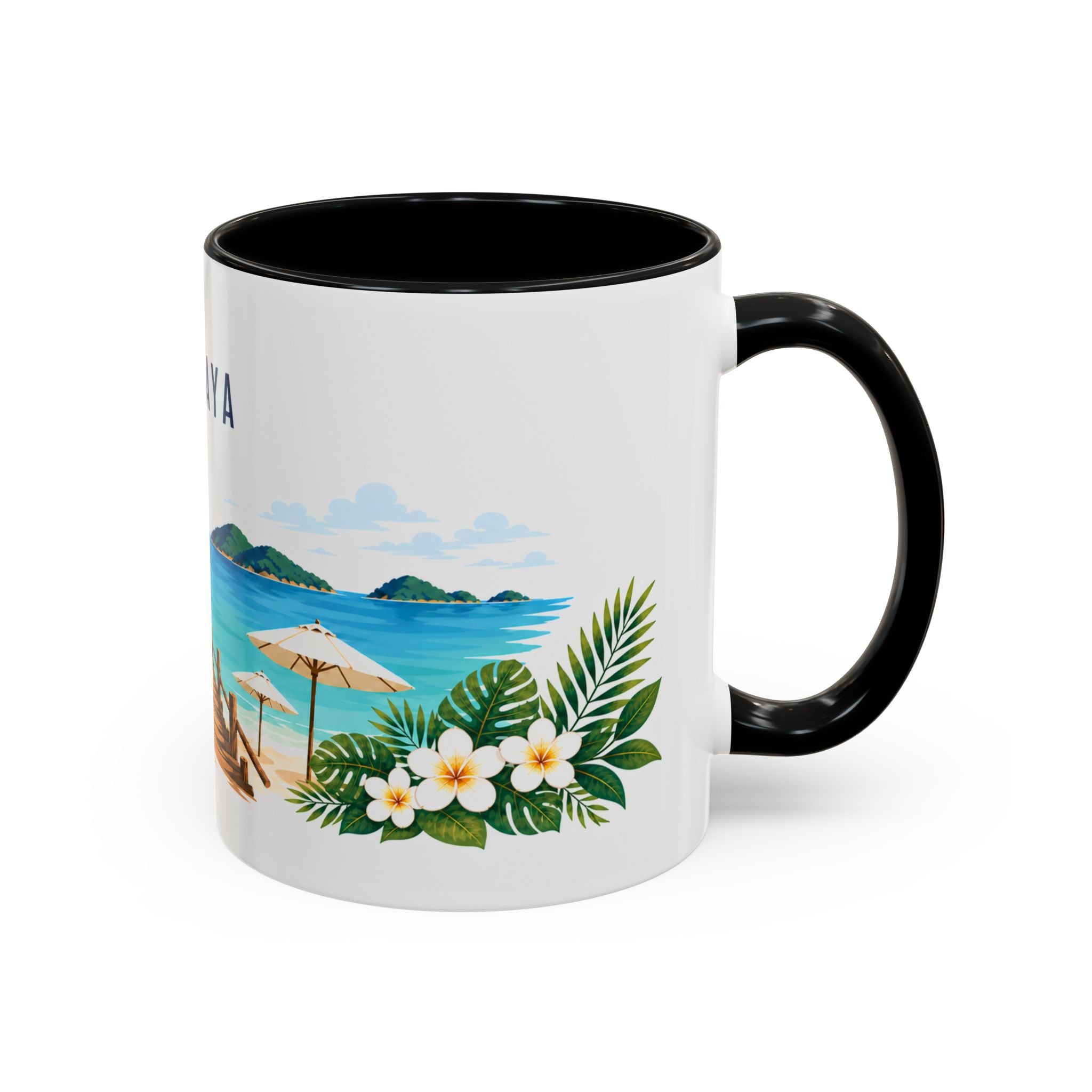 Pattaya Coffee Mug | Thailand Travel Souvenir | Porcelain Decal City Gift | 11oz 15oz Accent Mug