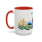Virgo Zodiac Coffee Mug | Maiden and Wheat Design | Astrology Birthday Gift | 11 oz 15 oz Ceramic Accent Mug