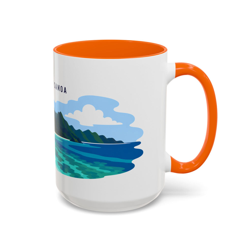 National Park of American Samoa Coffee Mug | Solid Color Block Park Souvenir | 11oz 15oz Accent Mug