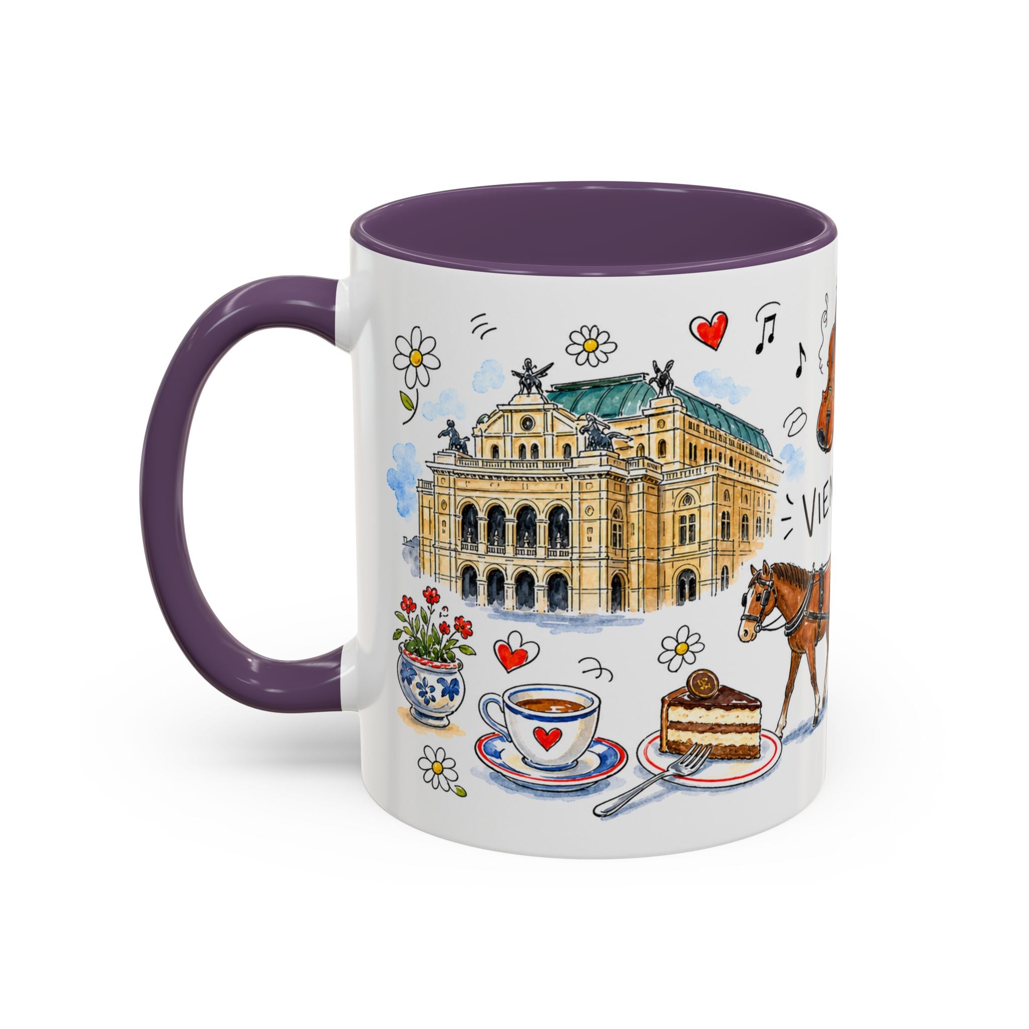 Vienna Travel Mug | European City Souvenir Accent Coffee Mug | 11oz 15oz Ceramic Cup