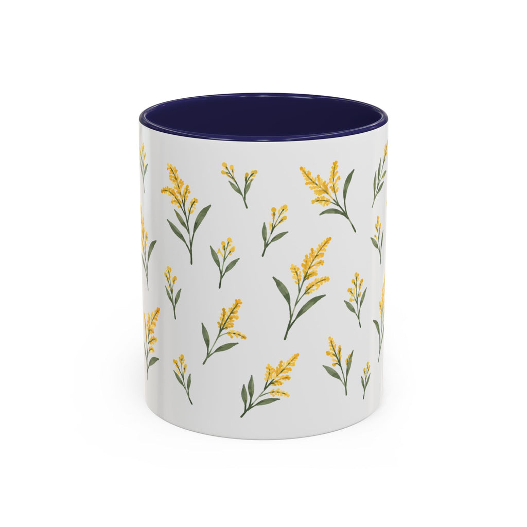 Nebraska Goldenrod Mug, State Flower Floral Coffee Cup, 11oz Botanical Gift