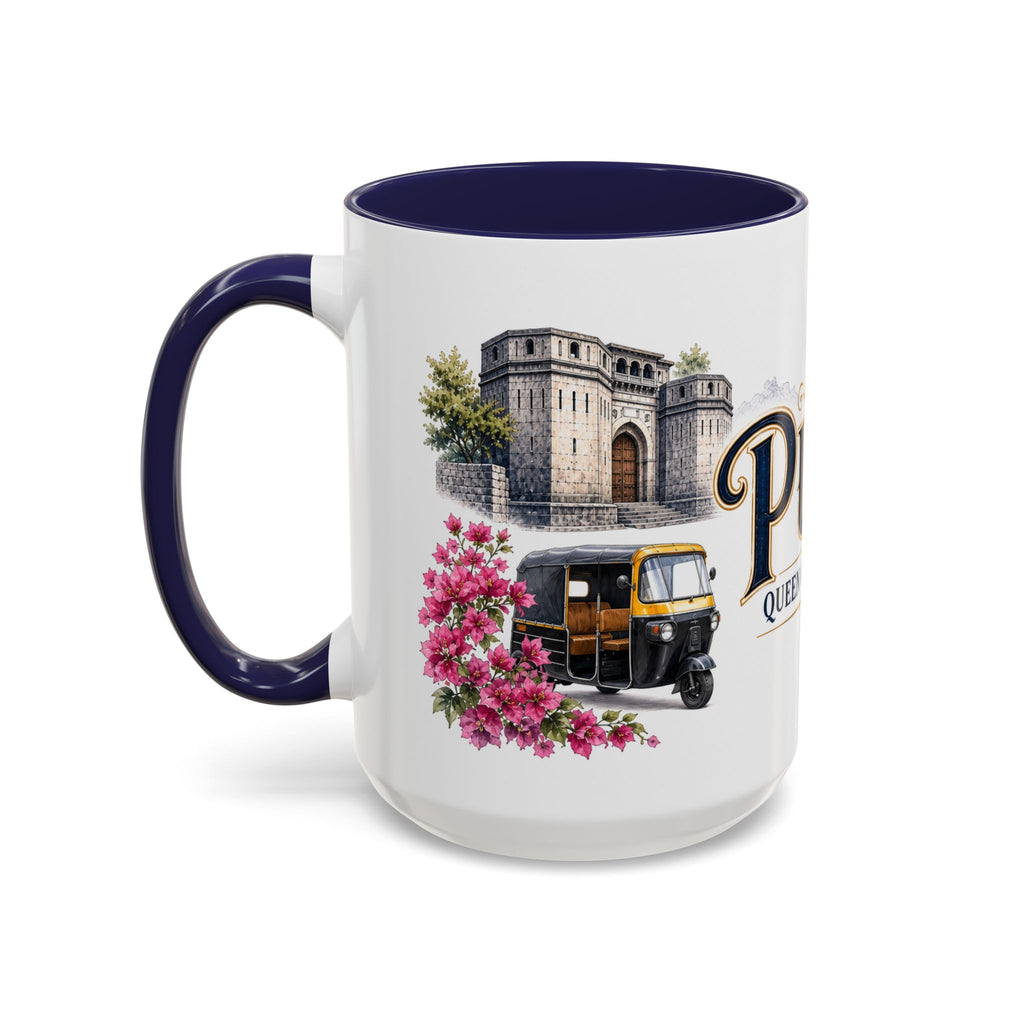 Pune Coffee Mug | India Travel Souvenir | Vintage Illustrated City Gift | 11 oz 15 oz Accent Mug