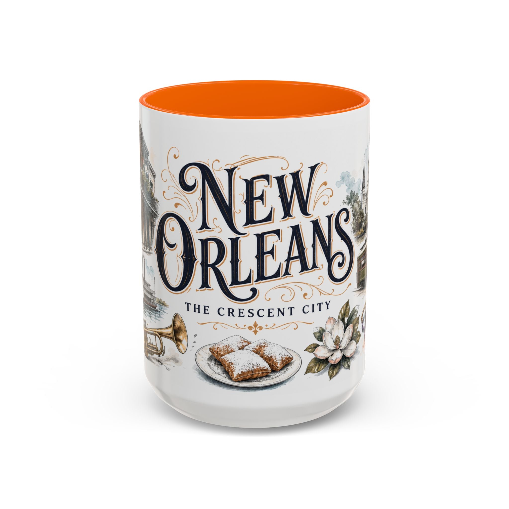 New Orleans Coffee Mug | United States Travel Souvenir | Vintage Illustrated City Gift | 11 oz 15 oz Accent Mug