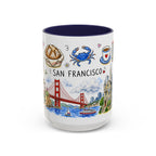 San Francisco Illustrated Travel Mug | City Souvenir Accent Coffee Mug | 11oz 15oz Ceramic Cup