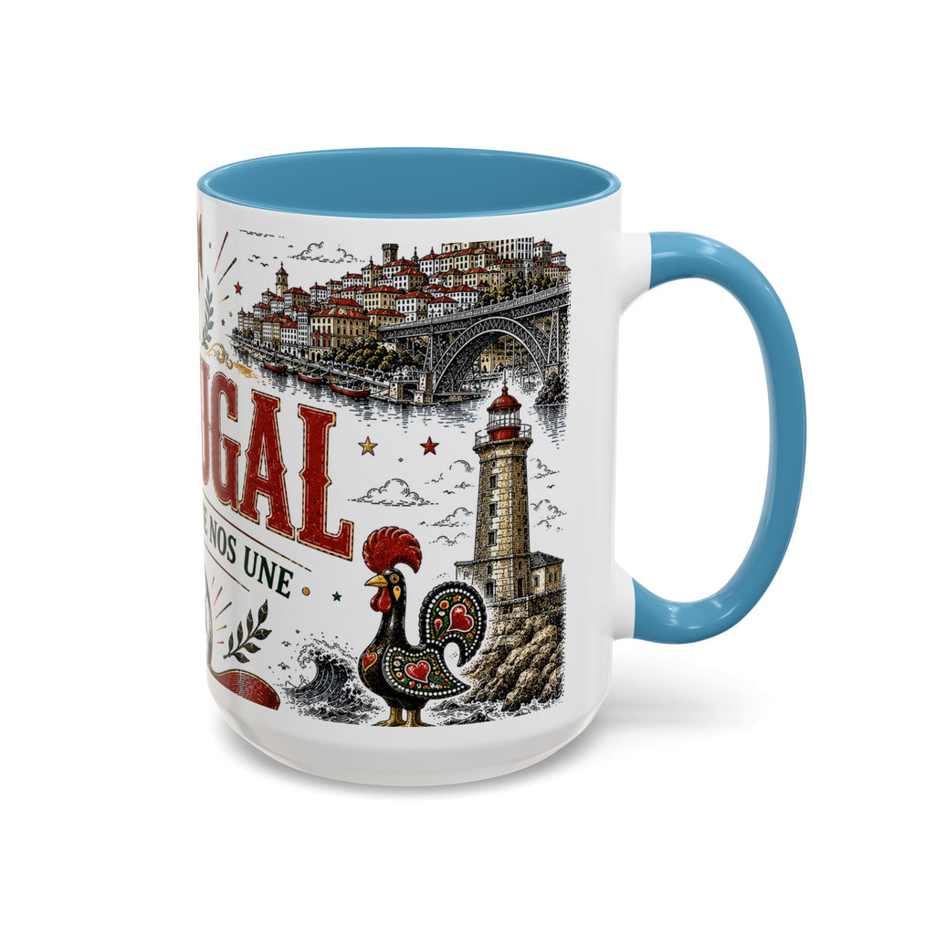 Portugal Soccer Coffee Mug | World Cup Fan Gift | Accent Color Ceramic 11oz 15oz Match Day Cup