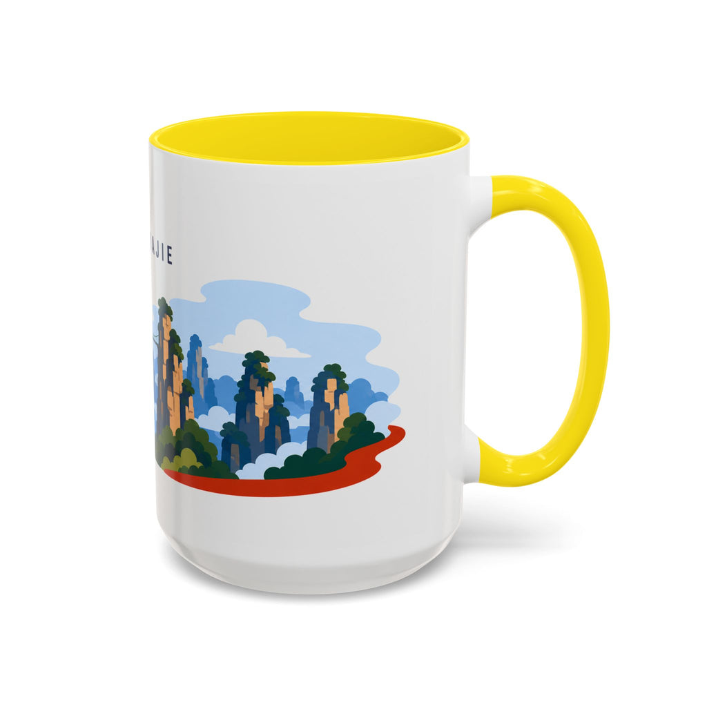 Zhangjiajie Coffee Mug | Travel Destination Souvenir Gift | Accent Color Ceramic 11oz 15oz