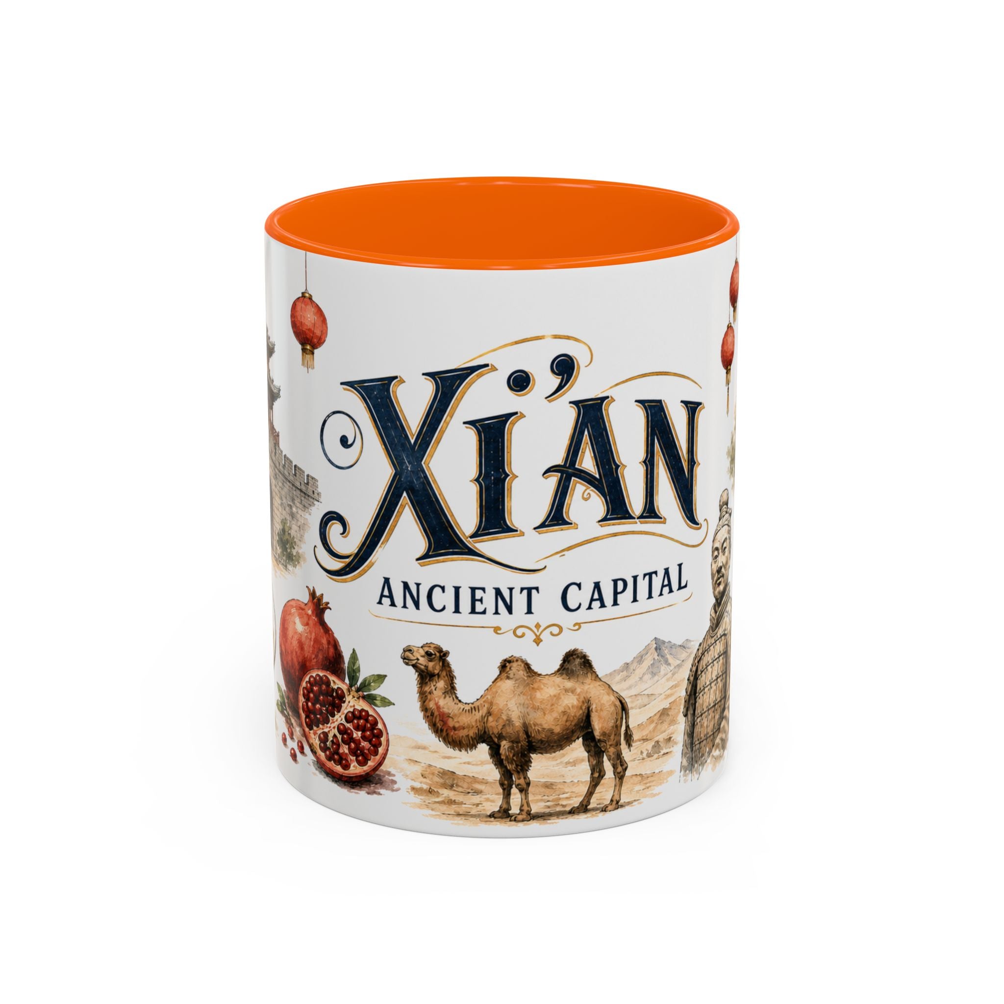 Xi'an Coffee Mug | China Travel Souvenir | Vintage Illustrated City Gift | 11 oz 15 oz Accent Mug
