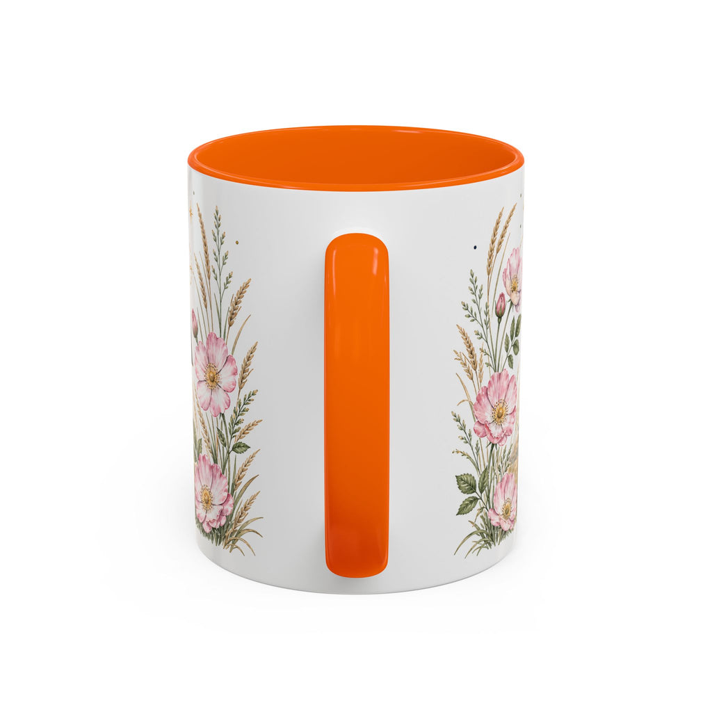 North Dakota State Map Mug | Prairie Rose Botanical Accent Coffee Cup