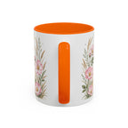 North Dakota State Map Mug | Prairie Rose Botanical Accent Coffee Cup