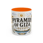 Pyramids of Giza Coffee Mug | Travel Destination Souvenir Gift | Accent Color Ceramic 11oz 15oz