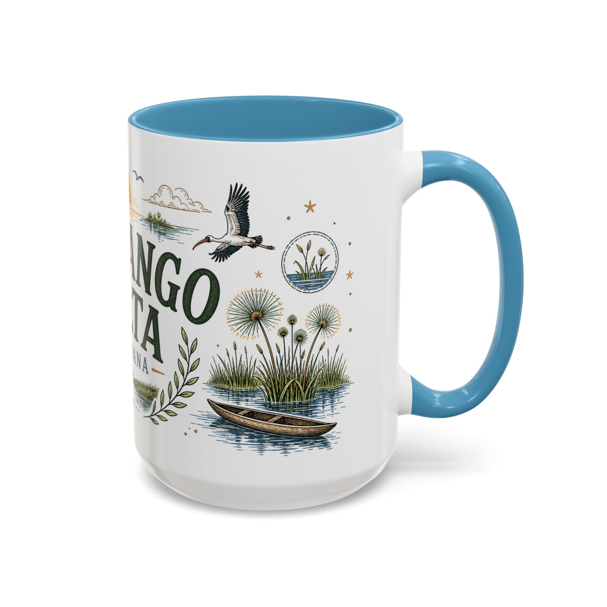 Okavango Delta Coffee Mug | Travel Destination Souvenir Gift | Accent Color Ceramic 11oz 15oz
