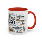 San Diego Coffee Mug | California Souvenir City Gift | Accent Color Ceramic 11oz 15oz