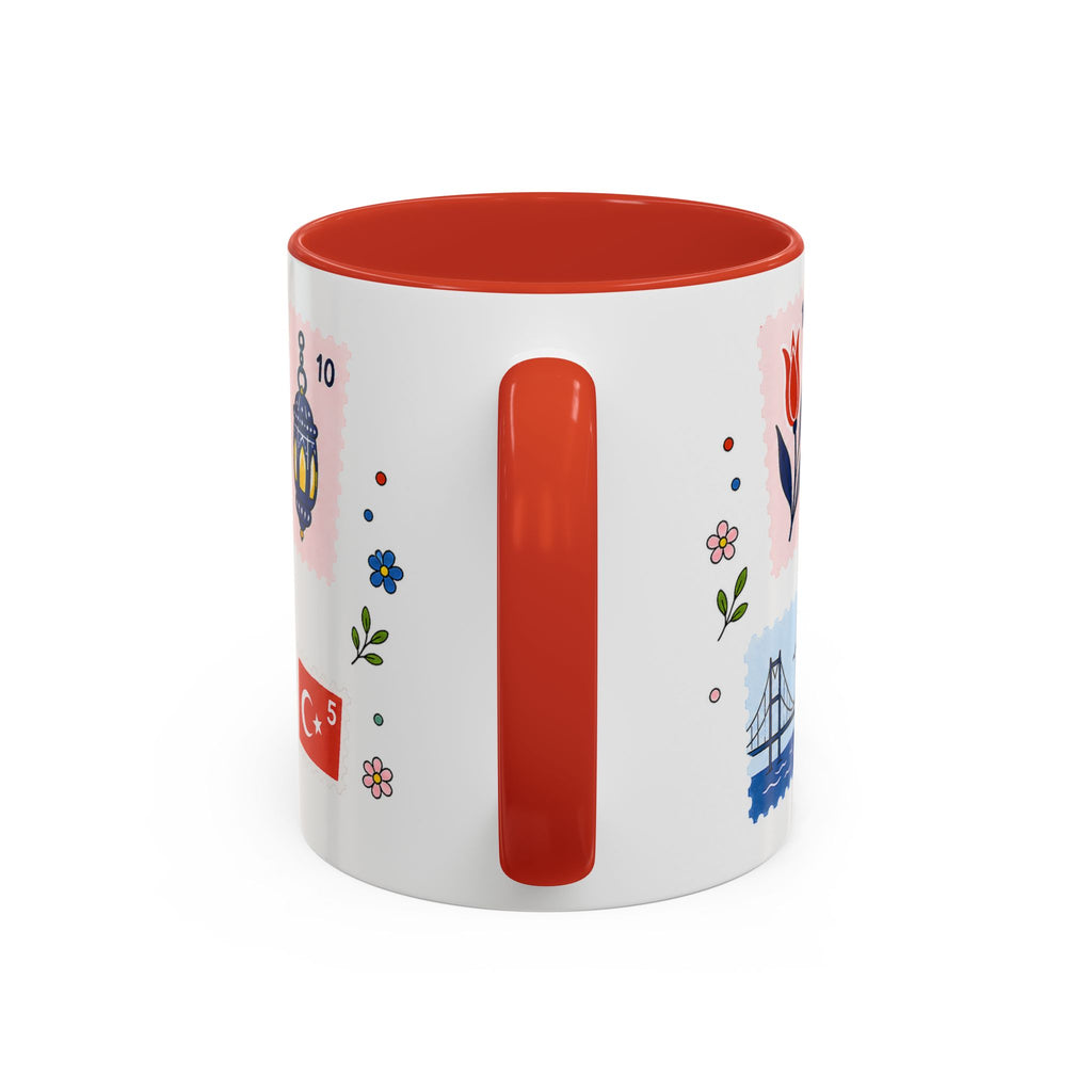 Istanbul Coffee Mug | Postage Stamp Collage Mug | Travel Souvenir Accent Cup 11oz 15oz