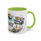 Algarve Coast Mug, Portugal Travel Souvenir, Bucket List Gift, Accent Ceramic Coffee Mug 11oz 15oz