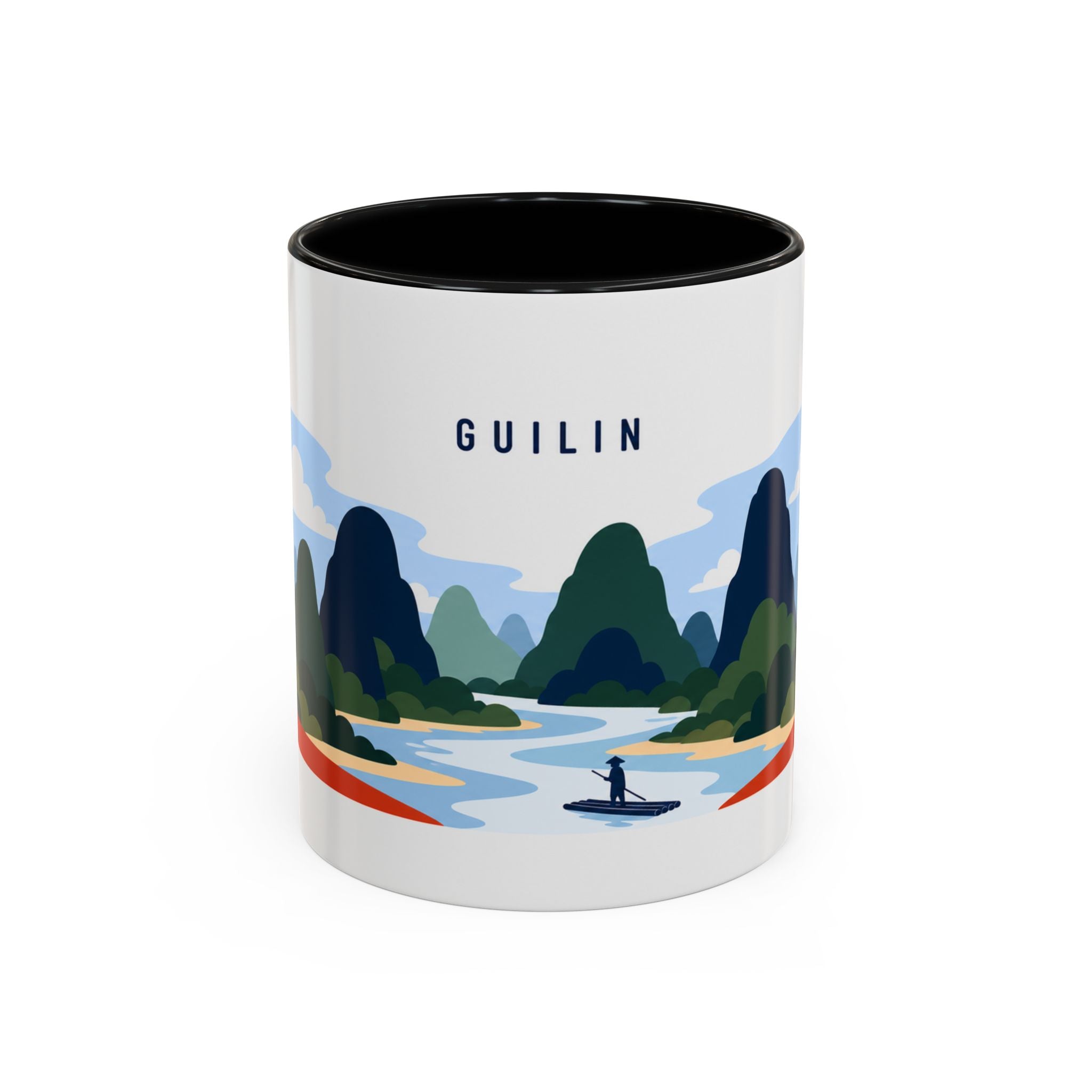 Guilin Coffee Mug | Travel Destination Souvenir Gift | Accent Color Ceramic 11oz 15oz