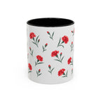 Ohio Scarlet Carnation Mug, State Flower Floral Coffee Cup, 11oz Botanical Gift
