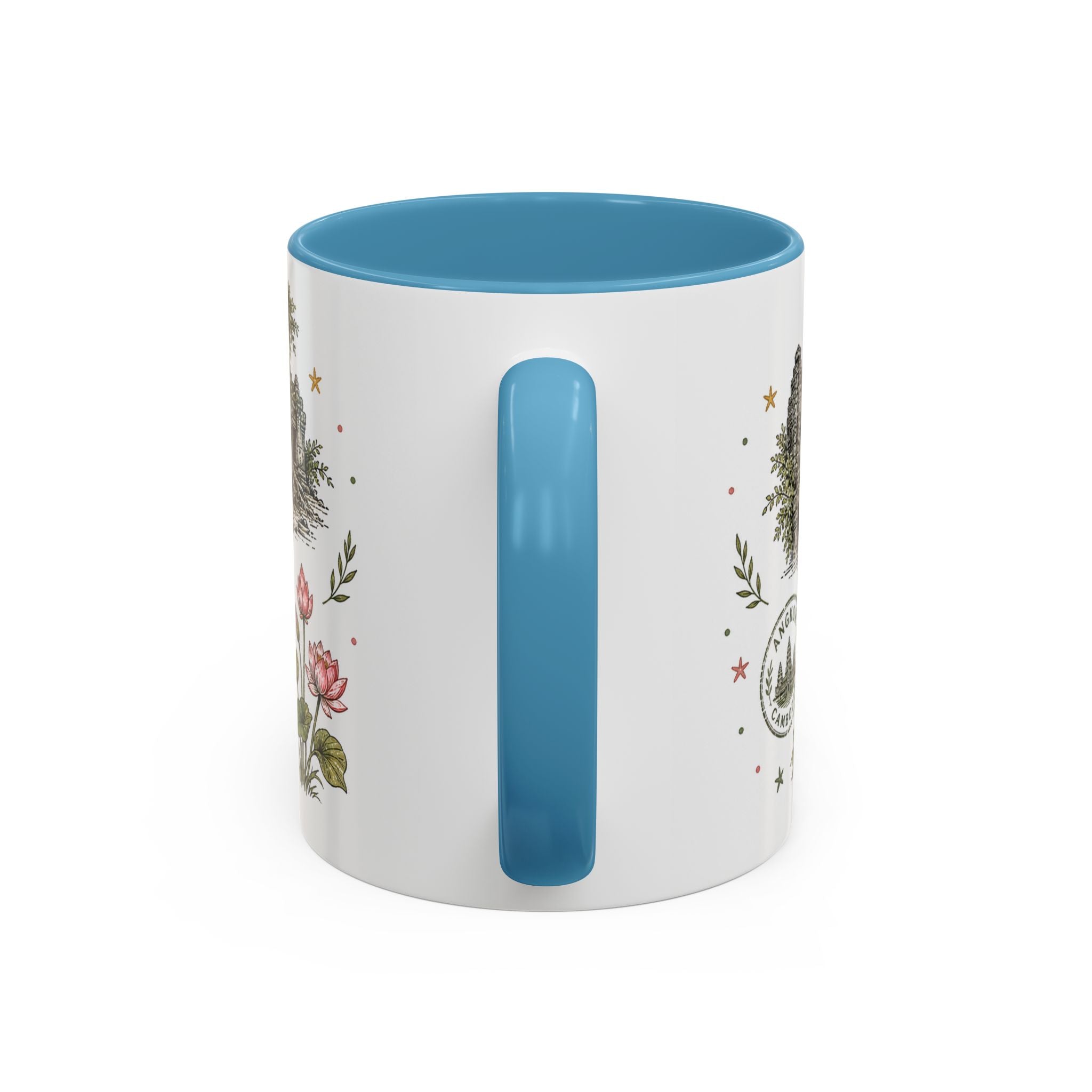 Angkor Coffee Mug | Travel Destination Souvenir Gift | Accent Color Ceramic 11oz 15oz