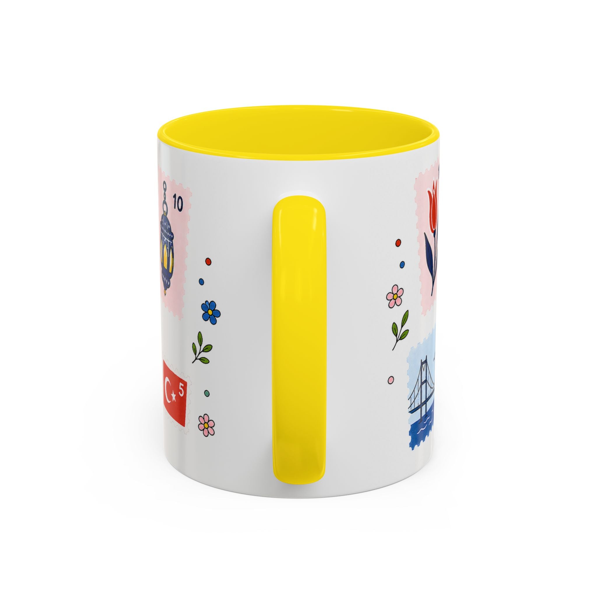 Istanbul Coffee Mug | Postage Stamp Collage Mug | Travel Souvenir Accent Cup 11oz 15oz